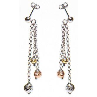 Tri color oorbellen | Vergulde oorbellen