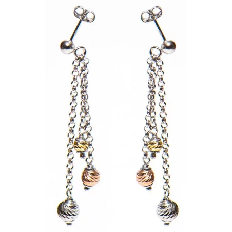 Tri color oorbellen | Vergulde oorbellen