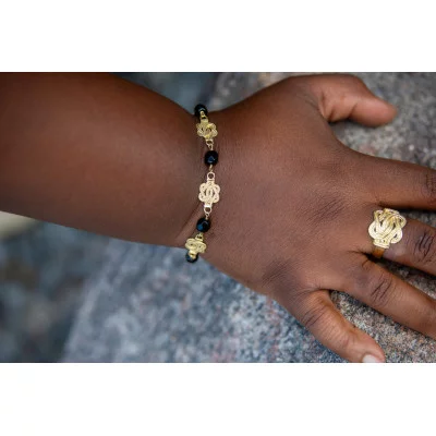 Surinaamse mattenklopper set | Gouden Surinaamse sieradenset