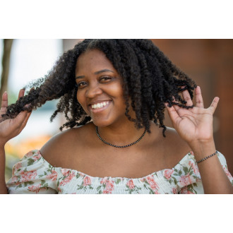 Surinaamse ogri ai ketting | Surinaamse zwarte kralen ketting 2