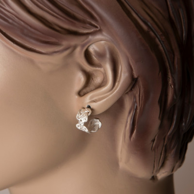 Mattenklopper oorbellen zilver | Surinaamse sieraden kinderen | Surinaamse sieraden dames