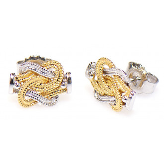 Exclusieve mattenklopper oorbellen zilver goud bi color | Surinaamse mattenklopper oorbellen