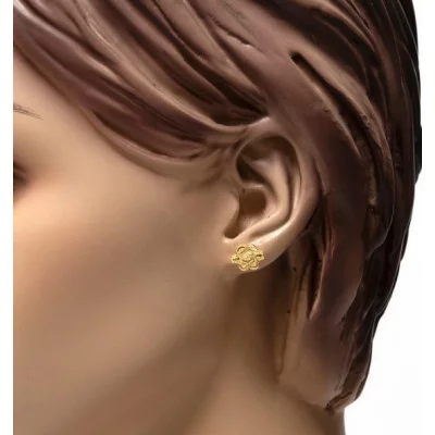 Surinaamse gouden oorbellen | Surinaamse mattenklopper oorbellen 18K