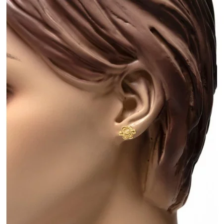 Surinaamse gouden oorbellen | Surinaamse mattenklopper oorbellen 18K