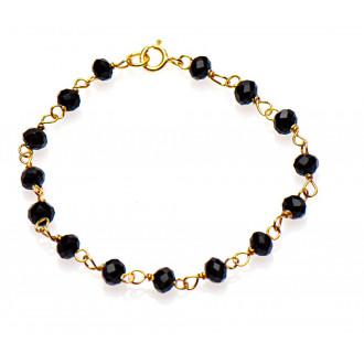 Gouden Surinaamse armband | Gouden armband zwarte kralen Suriname | Surinaams armband goud