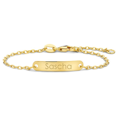 Gouden baby armband met gravure
