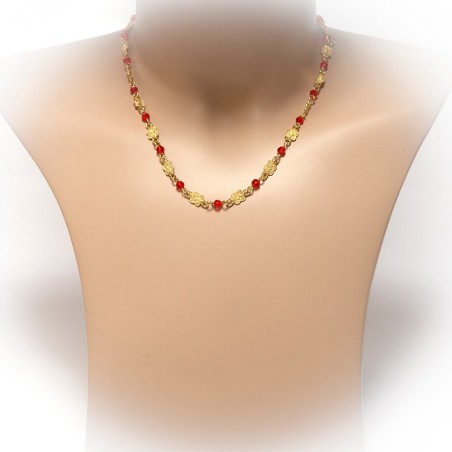 Mattenklopper ketting ogri ai | Rode kralen ketting Suriname | Ingi ketting