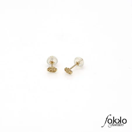 Gouden mattenklopper oorbellen  voor kinderen