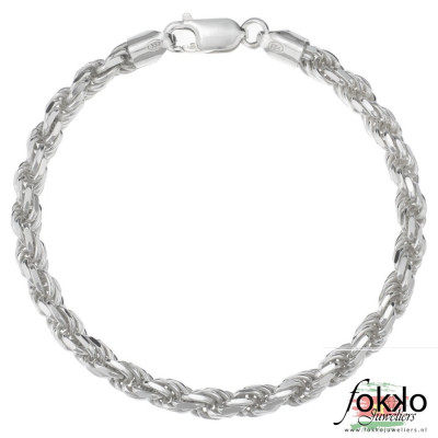 Koord armband | Rope chain armband heren zilver