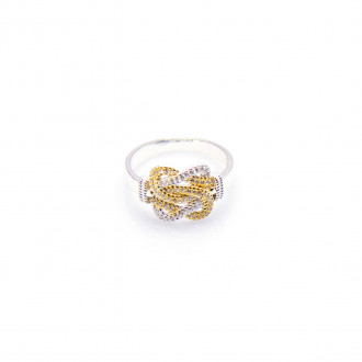 Mattenklopper ring zilver goud | Surinaamse mattenklopper ring | Mattenklopper swarovski 2