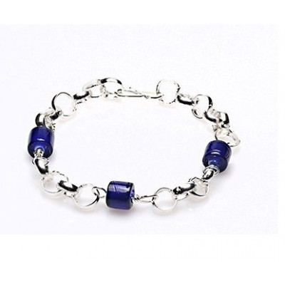 Surinaamse Lontai armband met blauwe kralen