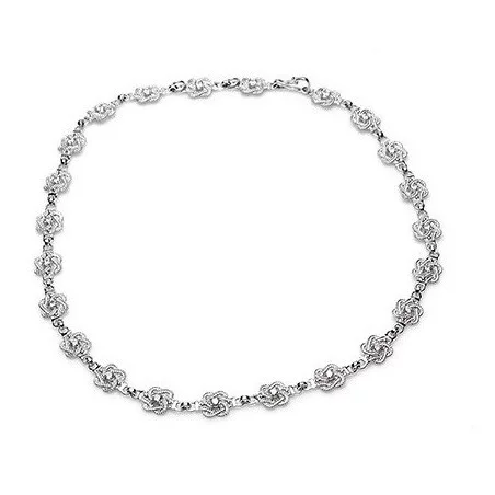 Zilveren mattenklopper ketting Swarovski | Fokko Design