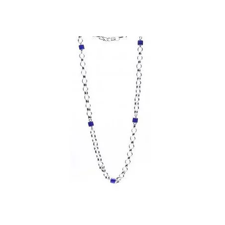Lontai ketting met blauwe ingi boka | Surinaamse ketting met blauwe kralen