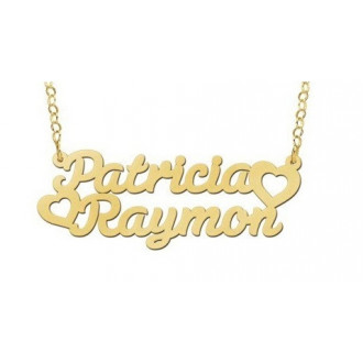 Dubbele gouden naamketting | Gouden naam ketting