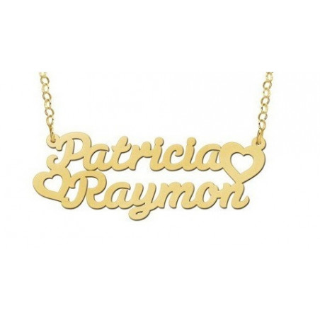 Dubbele gouden naamketting | Gouden naam ketting