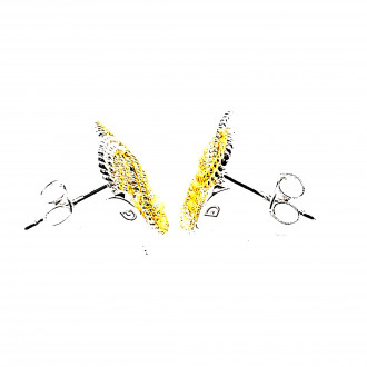 Mattenklopper oorbellen goud zilver | Bi-color mattenklopper oorbellen 2